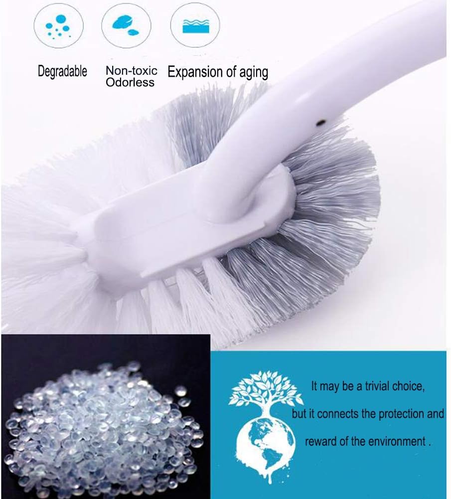 Marbarsse Bathroom Toilet Bowl Brush and Holder, Curved Design Toilet Brush for Deep Cleaning Under