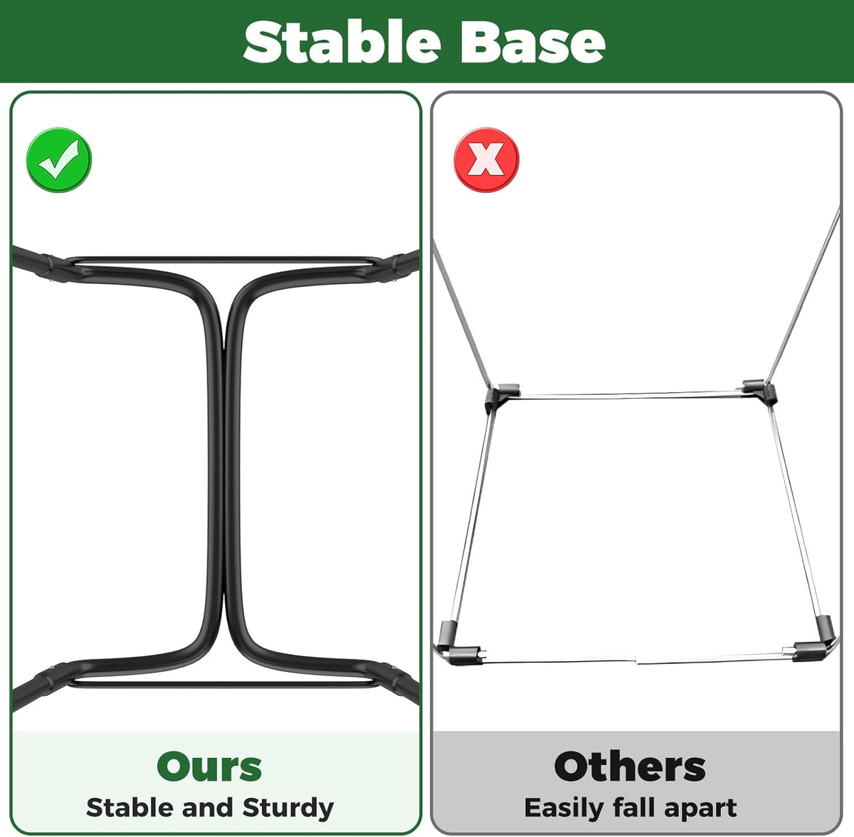 Outdoor Trash Bag Holder Metal Garden Trash Bag Holder for Yard Waste Stand Holds 30-45 Gallons
