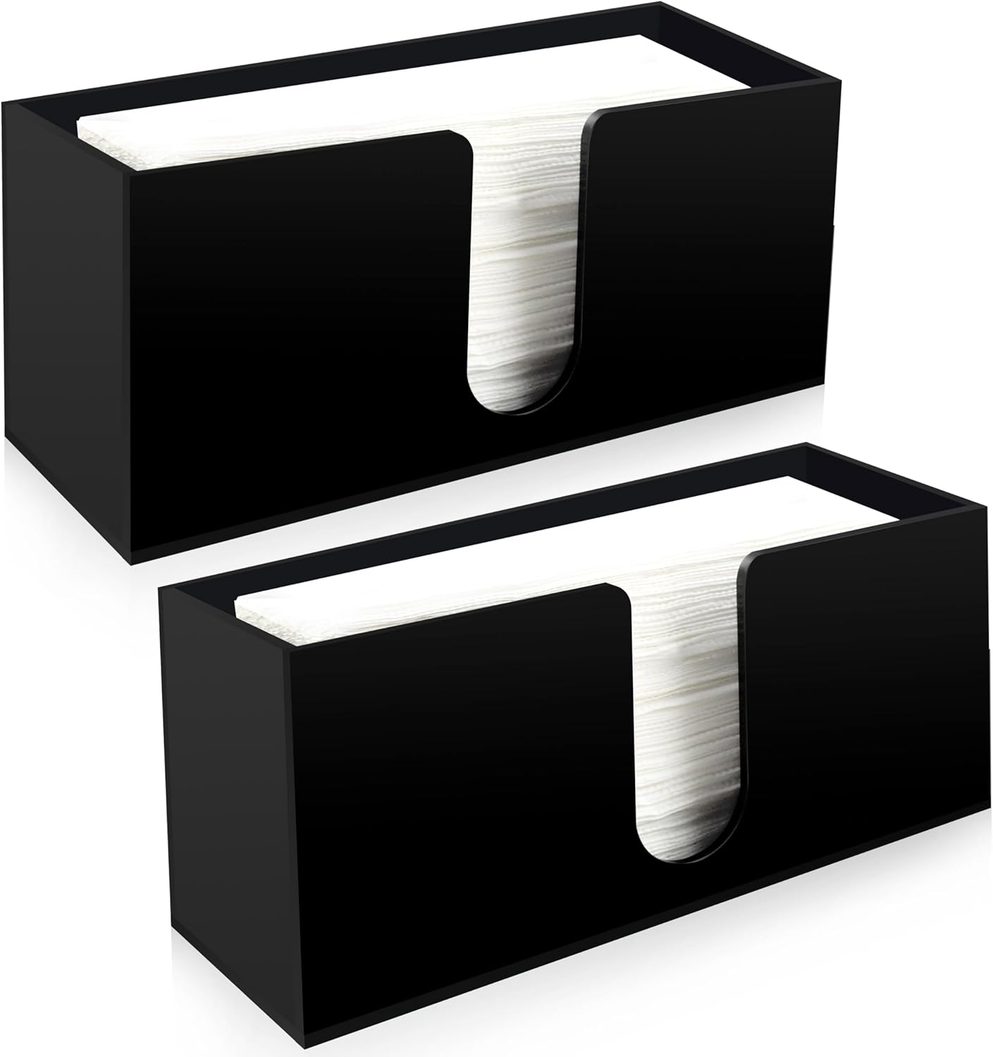 Paper Towel Holder for Countertop,Black Acrylic Napkin Dispenser-Multifold/C-Fold/Z-Fold Trifold