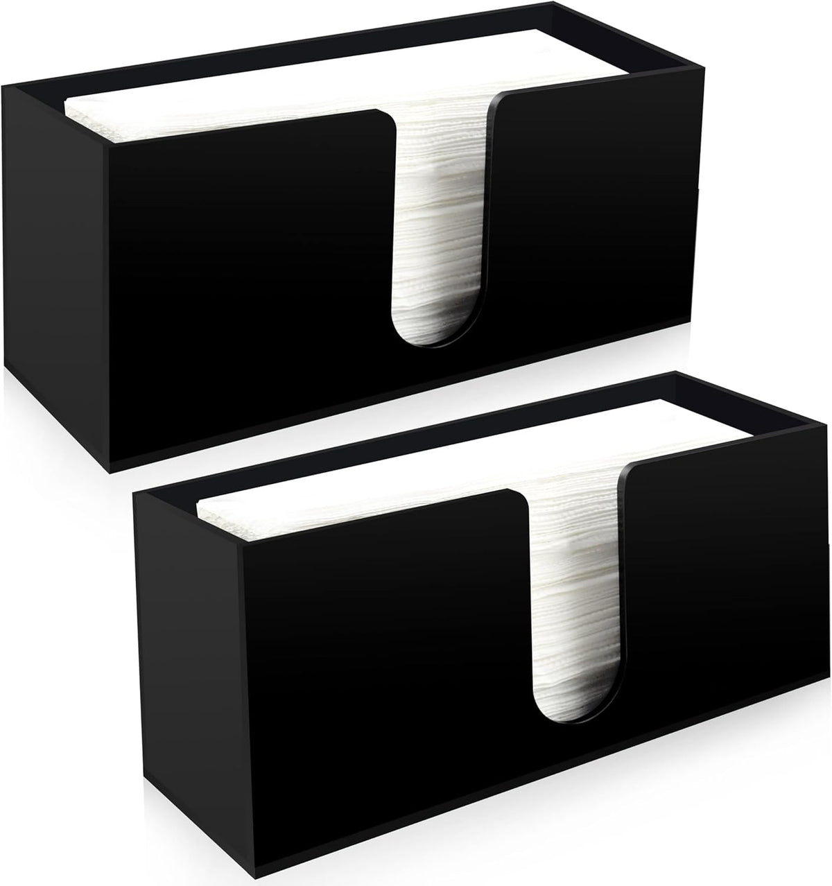 Paper Towel Holder for Countertop,Black Acrylic Napkin Dispenser-Multifold/C-Fold/Z-Fold Trifold
