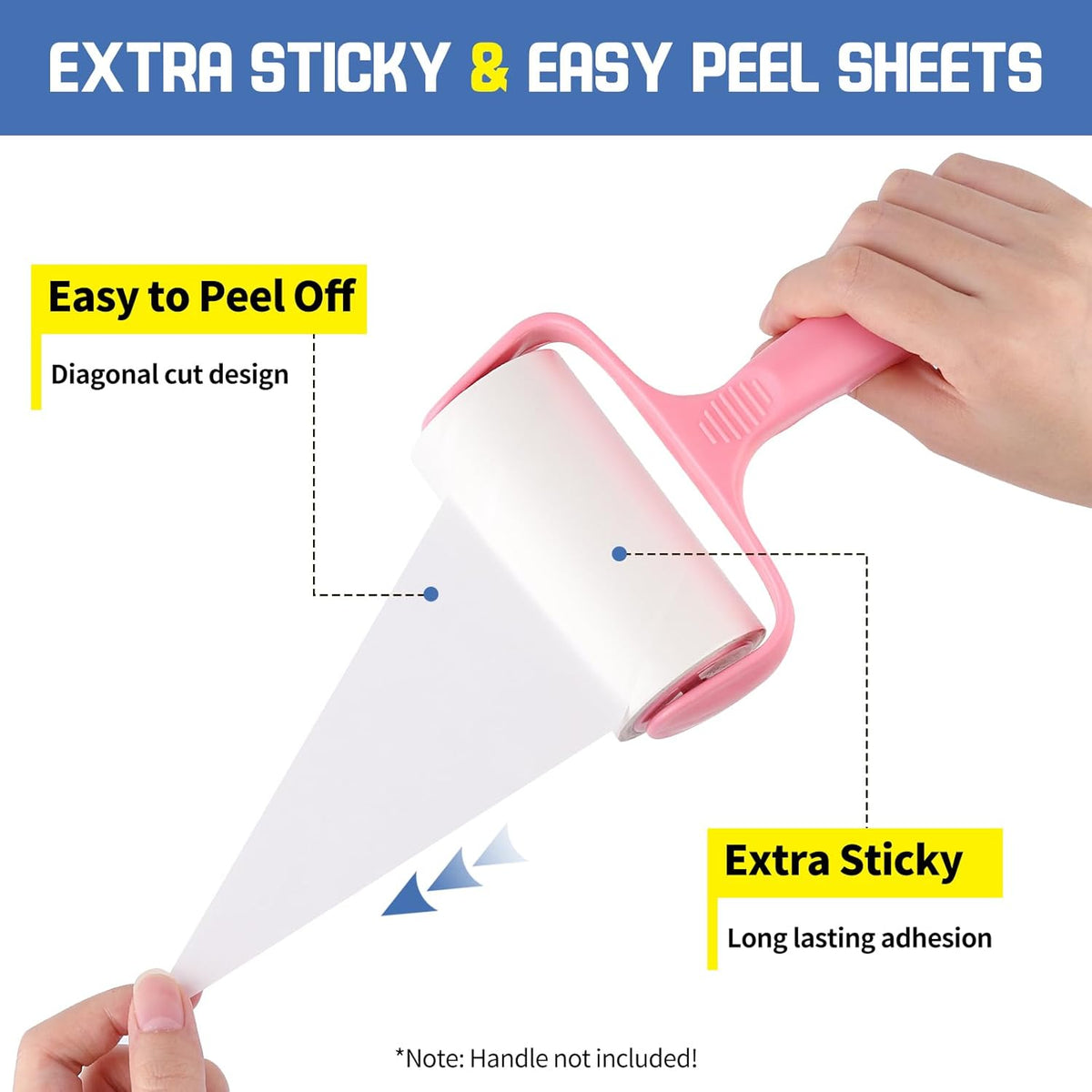 Extra Sticky Lint Roller Refills 6 Pack (720 Sheets) fit 3.8"-4" Standard Size Lint Roller Sticker