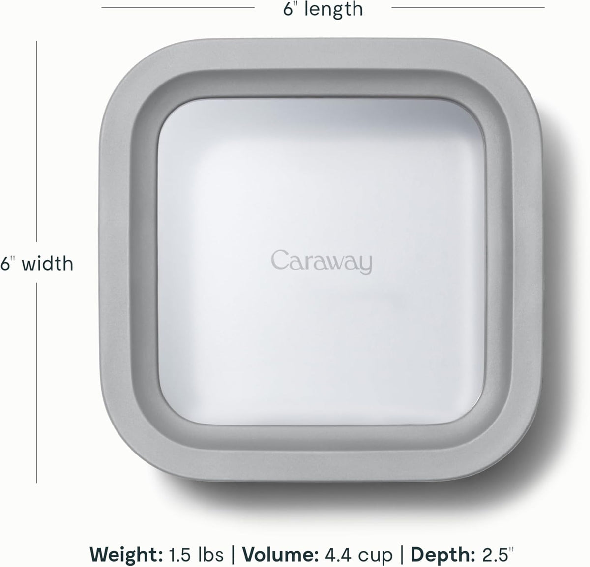 Caraway 6pc Glass Food Storage Set – 4.4 Cup Food Containers (6) - Ceramic Coated - Non Toxic, Non