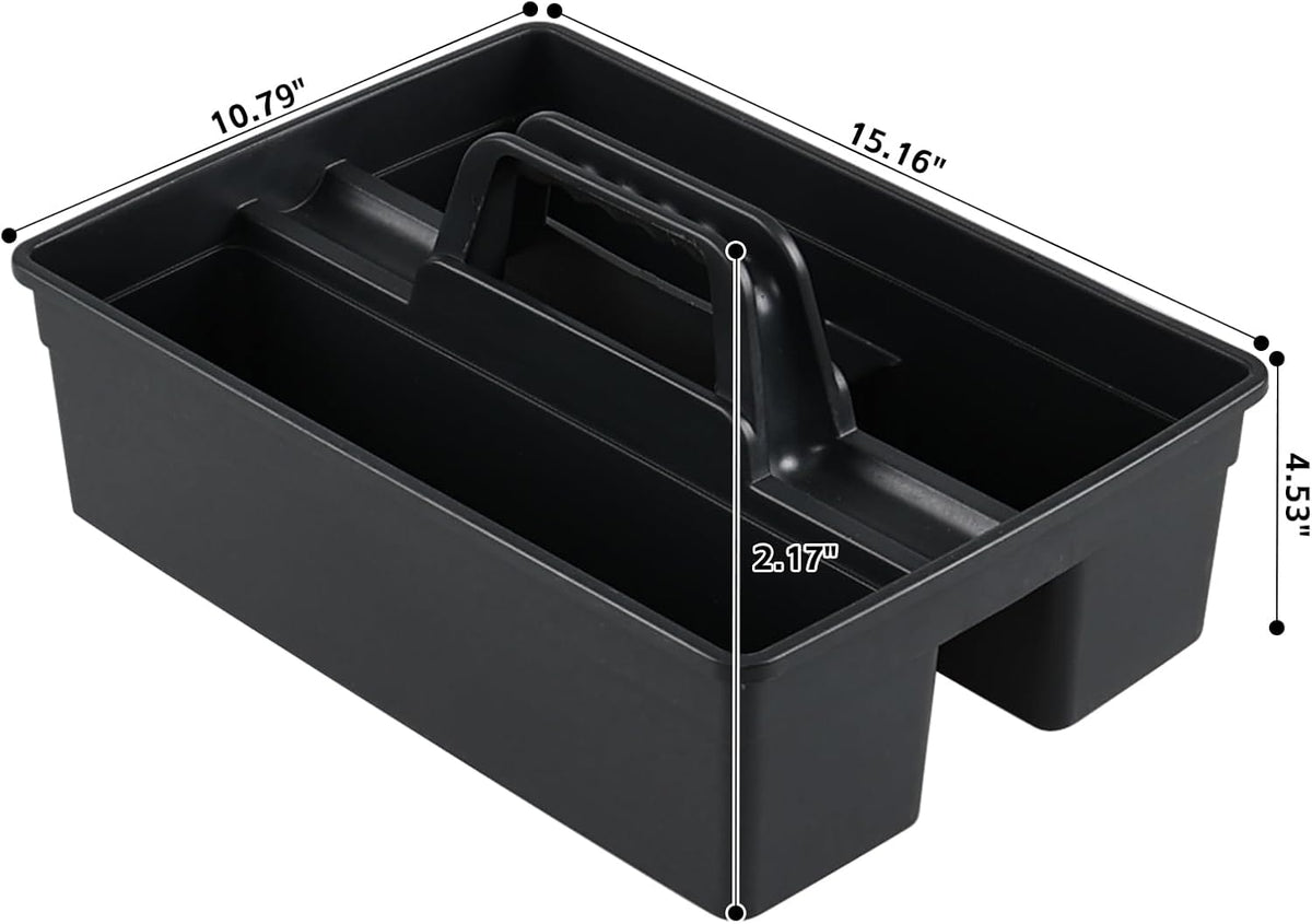 6 Pack Plastic Cleaning Caddy with Handle for Cleaning Supplies, Gray Plastic Carry Caddy Cleaning