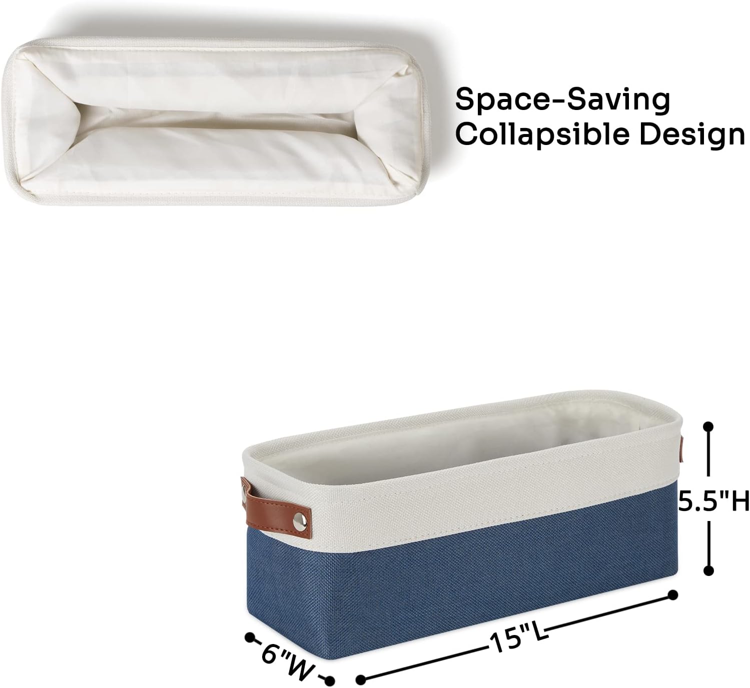 DULLEMELO Toilet Paper Baskets for Storage 15"x6"x5.5" Small Rectangular Baskets for Towels [2