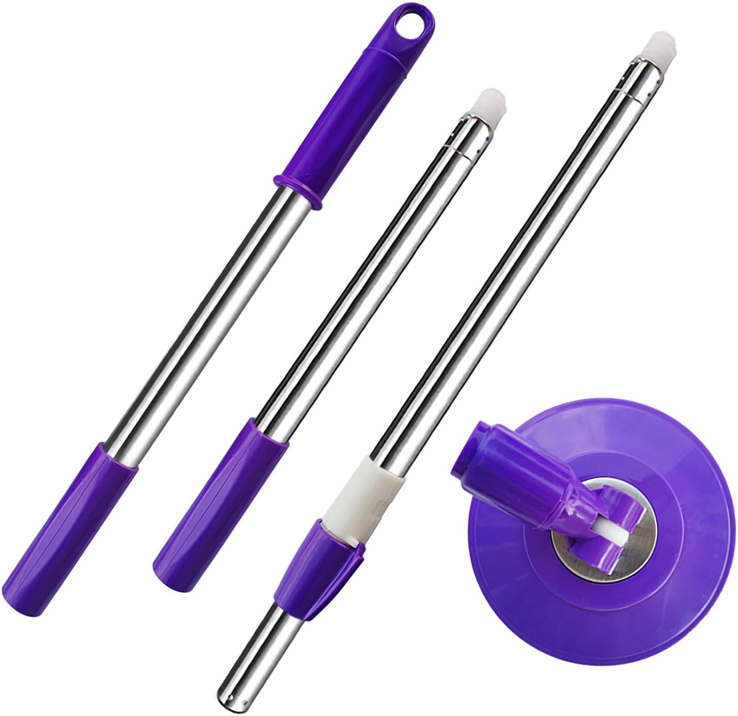Extended Spin Mop Replacement Mop Handle, Upgraded 60-inch 360 Degrees Rotating Telescopic