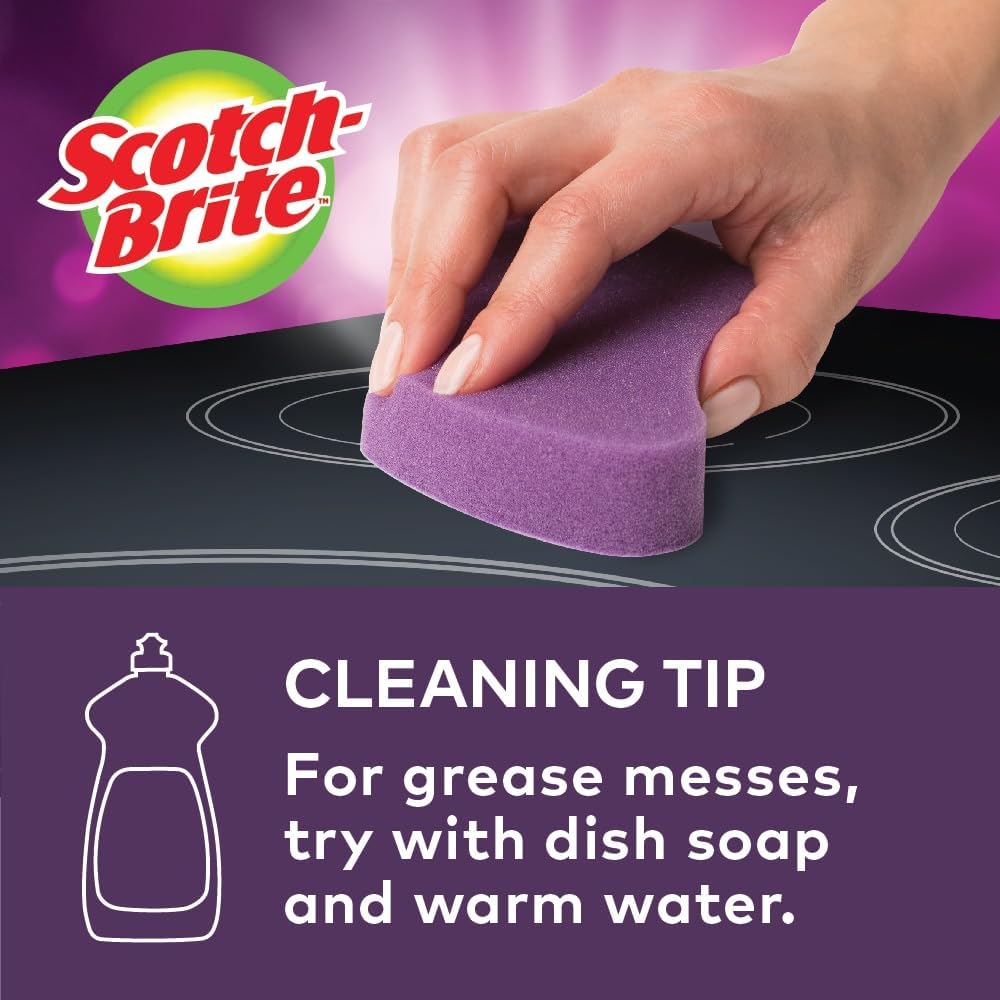 Scotch-Brite Glass Cooktop Pads, Scratch-Free & Non-Abrasive Scrubbers for Glass or Ceramic