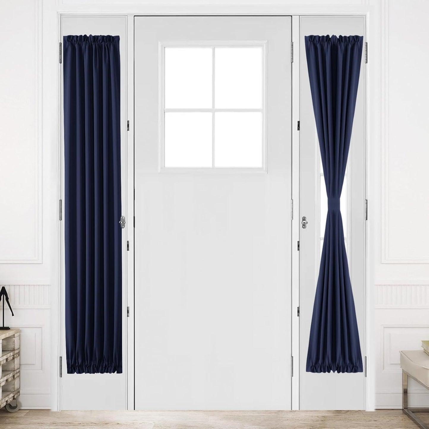 DWCN French Door Curtains – Rod Pocket Thermal Blackout Curtain for Doors with Glass Window