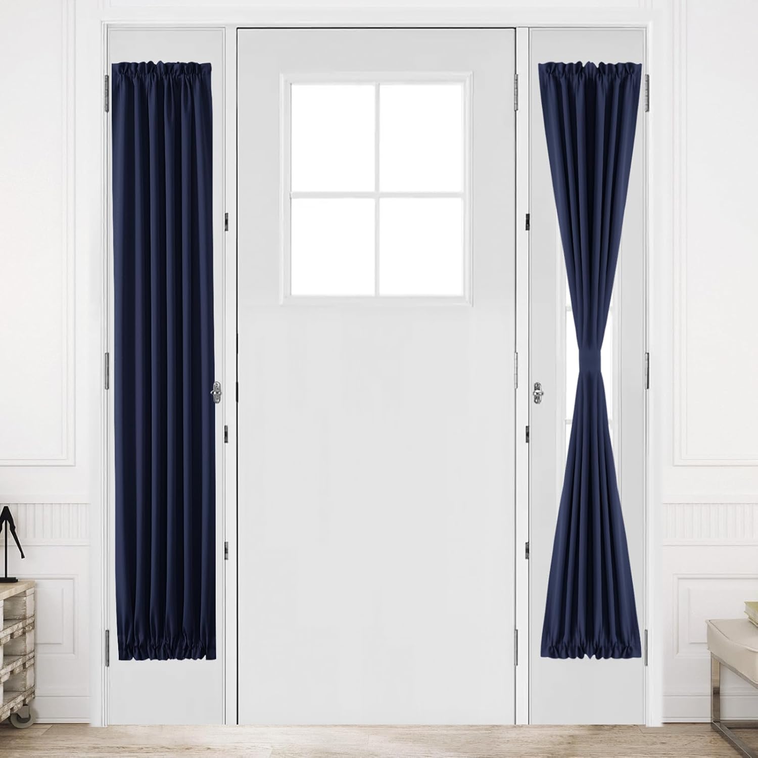 DWCN French Door Curtains – Rod Pocket Thermal Blackout Curtain for Doors with Glass Window