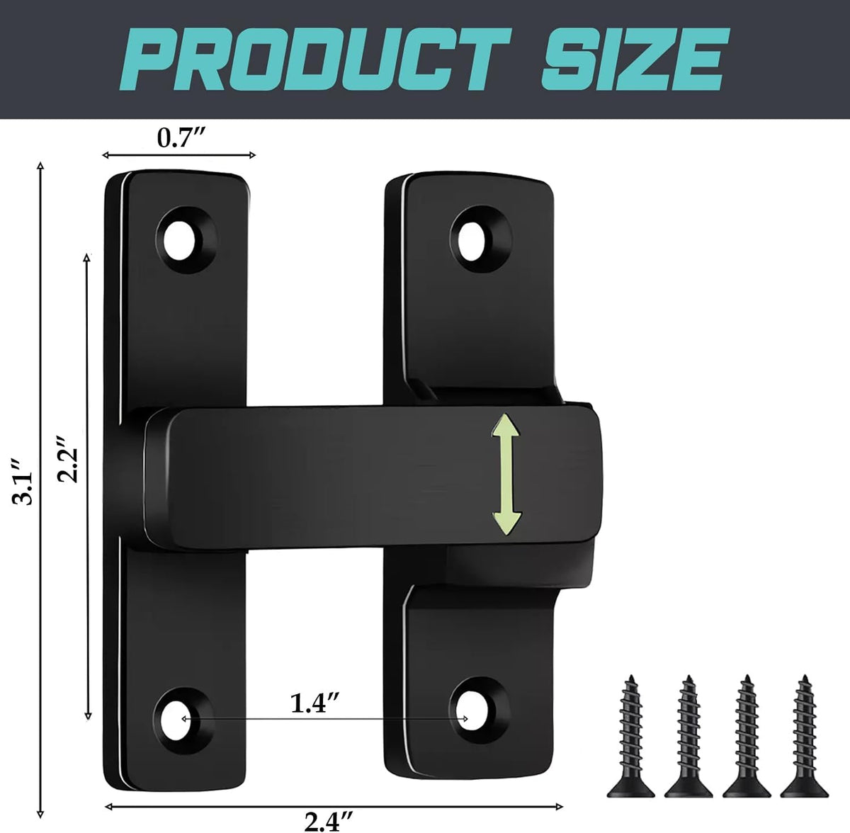 90/180 Degree Barn Door Lock, Small Flip Gate Latches Protect Privacy Sliding Door Latch Lock for