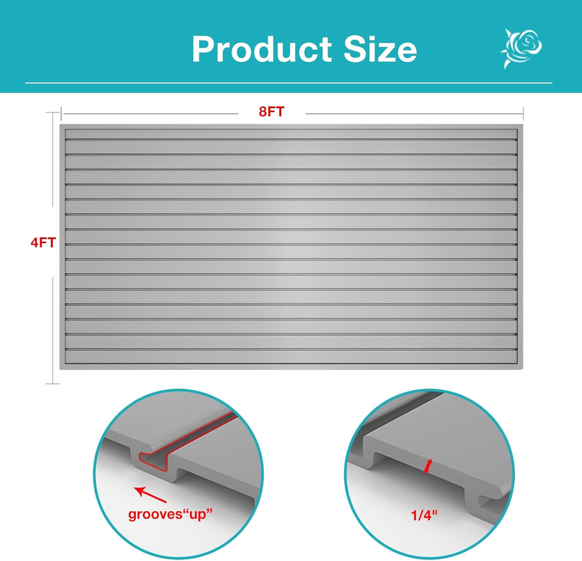 NeatiEase Slatwall Panel Wall Storage Systems, 4 x 8ft Slat Wall Paneling Garage Wall Organizer