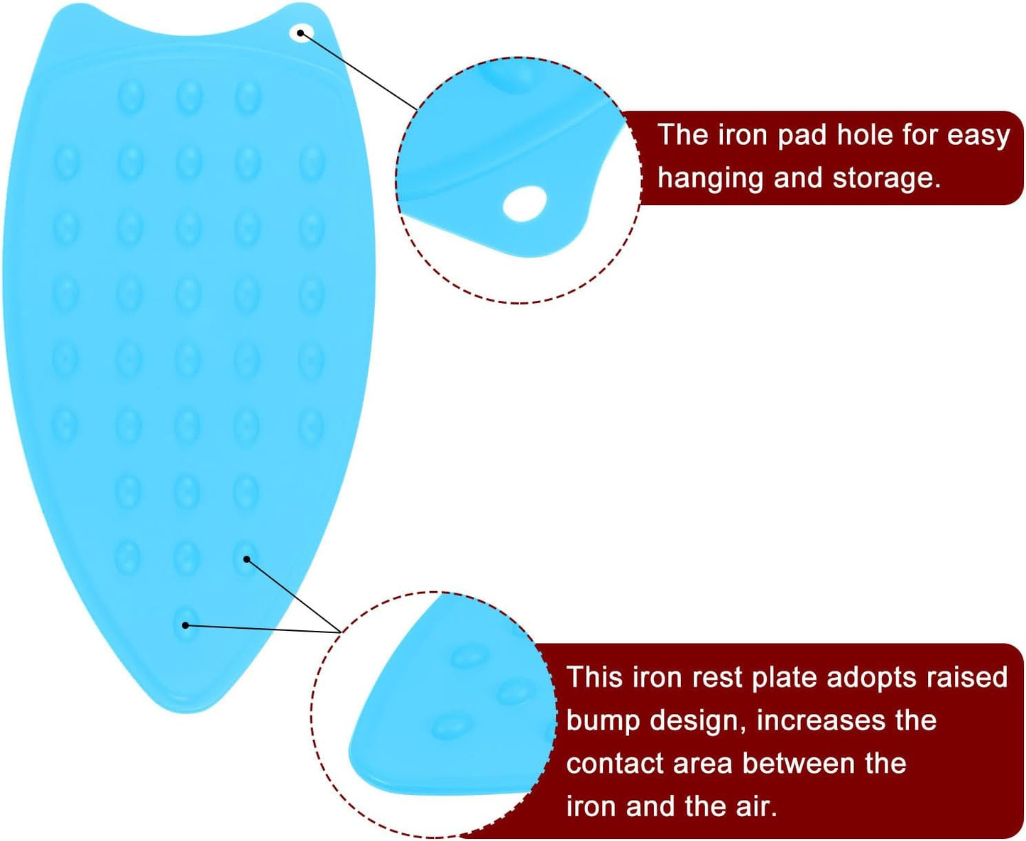 HARFINGTON 2pcs Silicone Iron Rest Pad, Multipurpose Iron Hot Resistant Mat Iron Rest Plate for