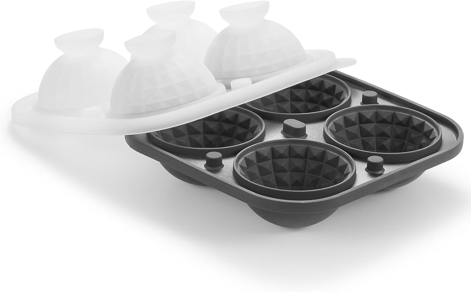 Nax Caki 3D Ball Crystal Ice Cube Tray, Large Ball Silicone Fun Shapes Whiskey Ice Mold with Funnel