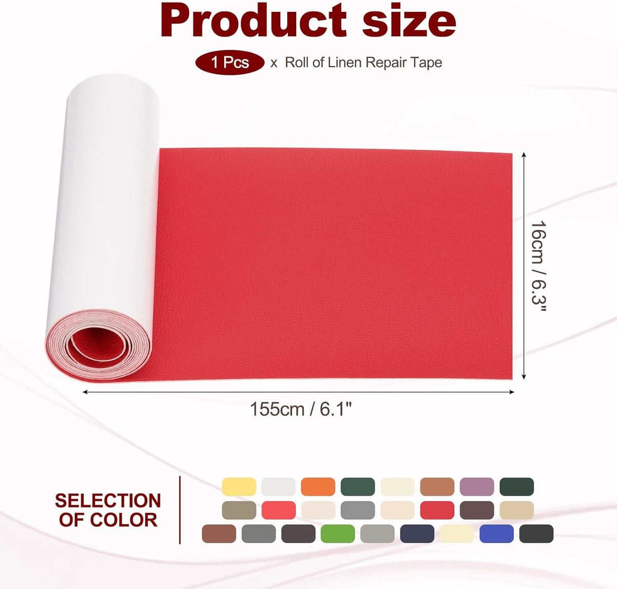 PATIKIL Leather Patches Tape for Furniture, 6.3 x 61 Inch Self Adhesive Vinyl Leather Repair Kit