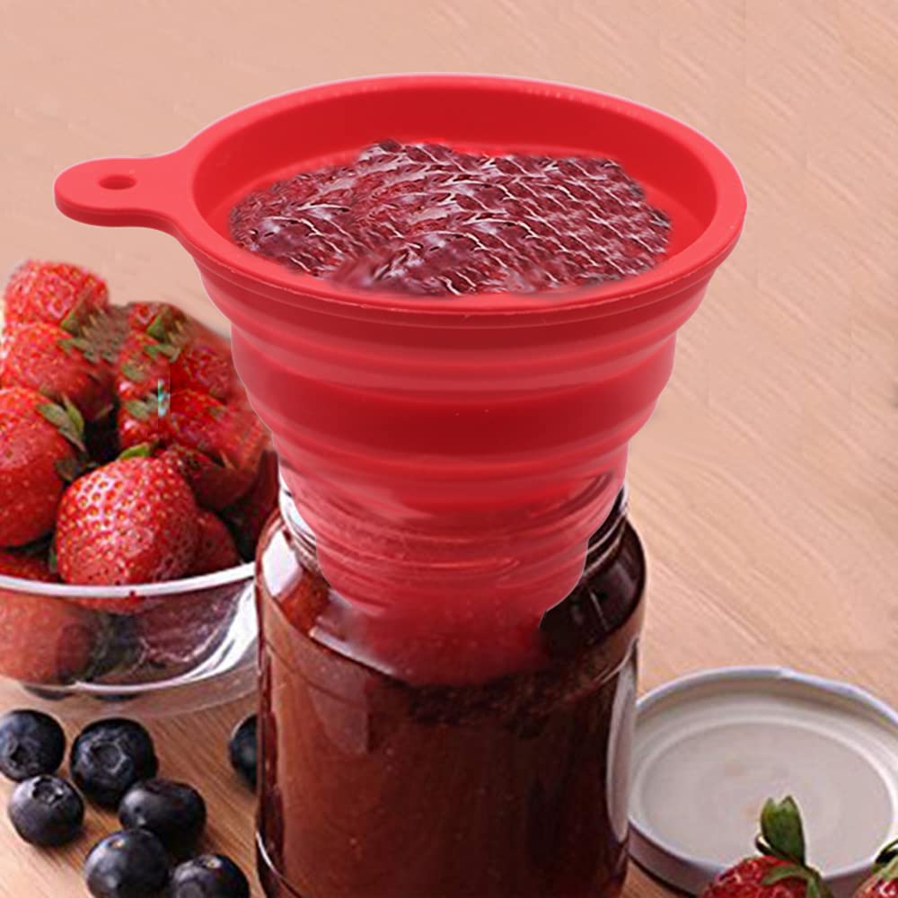 KongNai Silicone Collapsible Wide Mouth Funnel for Jars, Foldable Large Canning Funnel for Wide