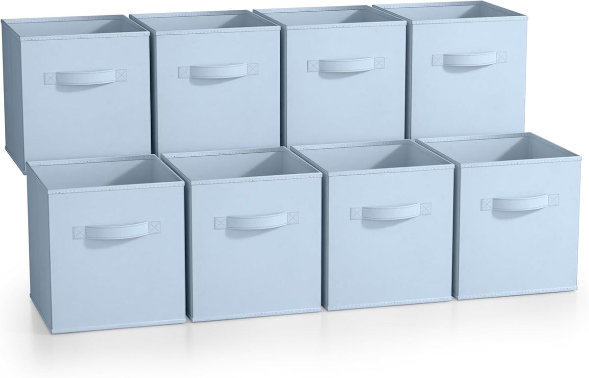 Sorbus Fabric Storage Cubes - 8 Foldable Storage Bins for Organizing Pantry, Cubbies, Toy Box