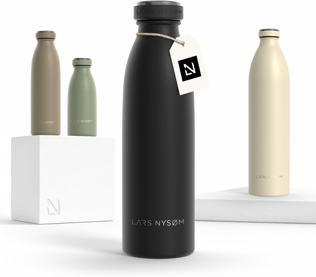 LARS NYSØM Stainless Steel Insulated Water Bottle 12oz 17oz 25oz 34oz 51oz | Insulated Thermo Flask