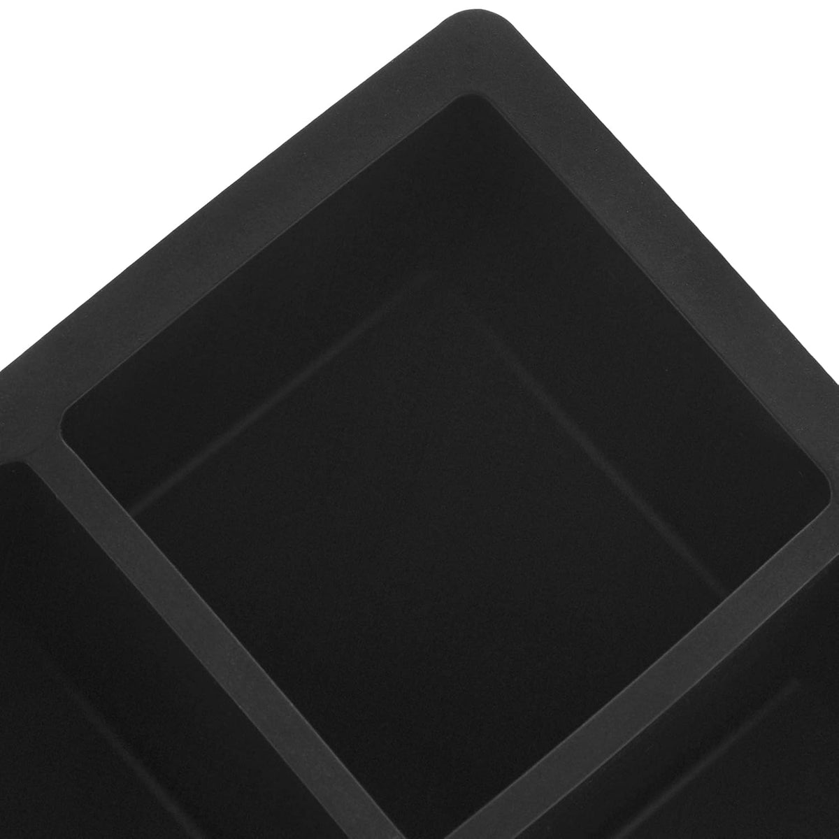 Amazon Basics Silicone Square Ice Cube Trays, Set of 2, Black, 4.25 x 4.25 x 1.77 in (Previously