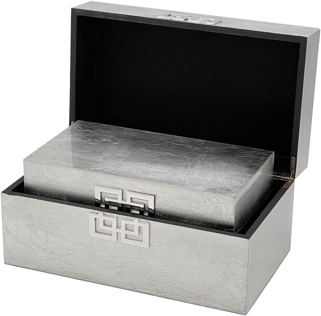 Galt International Storage Box Set Decorative Storage Box w/Hinged Lid Classic Design Wood Decor