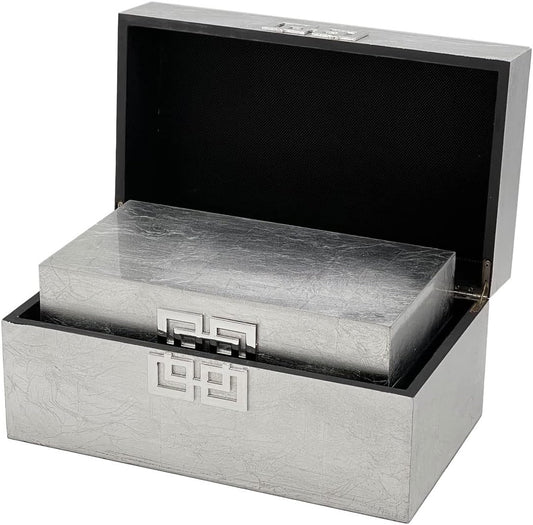 Galt International Storage Box Set Decorative Storage Box w/Hinged Lid Classic Design Wood Decor