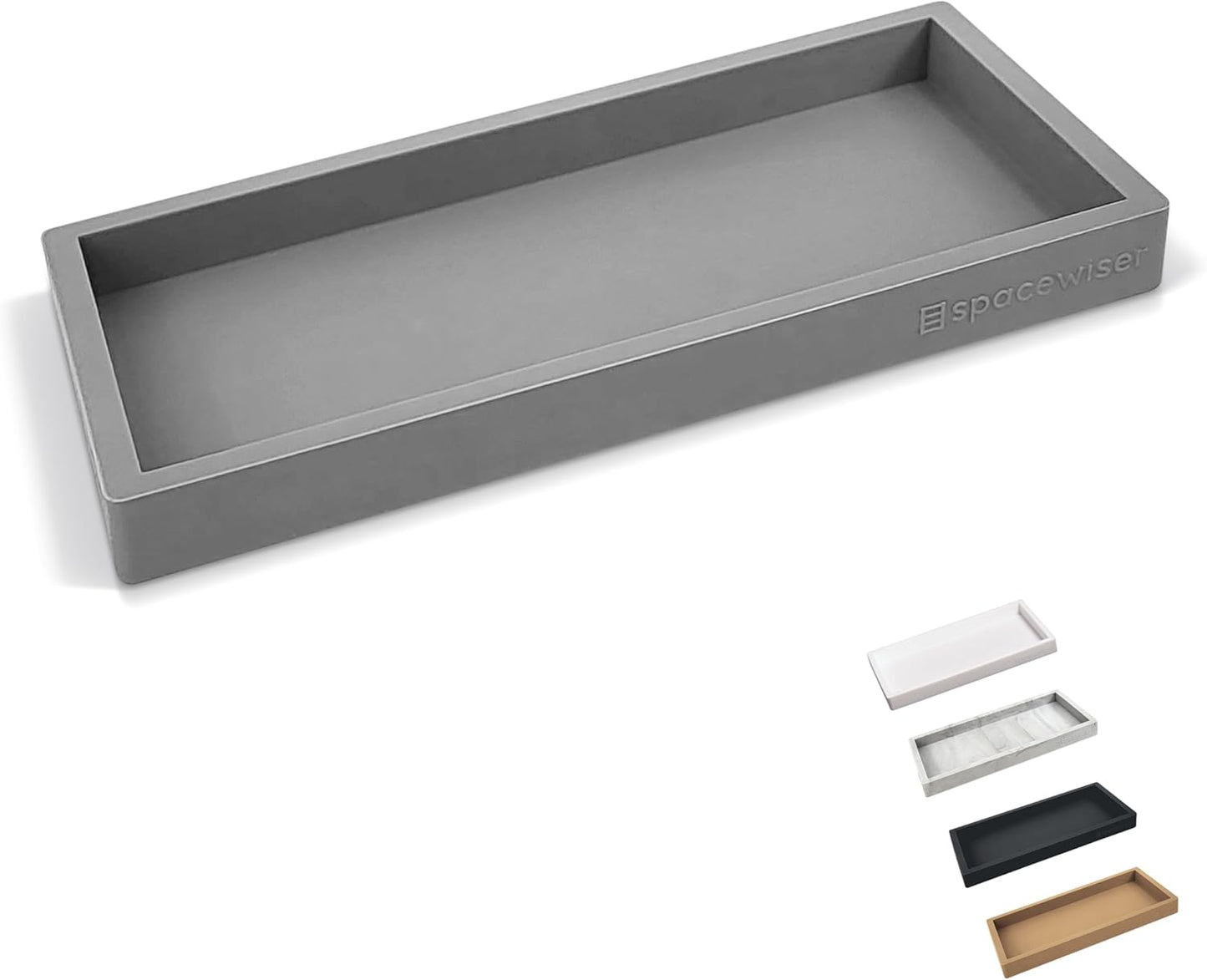 Countertop and Vanity Tray - Small 7.7" Silicone Tray for Soap Dispenser Bottles, Bathroom Trays