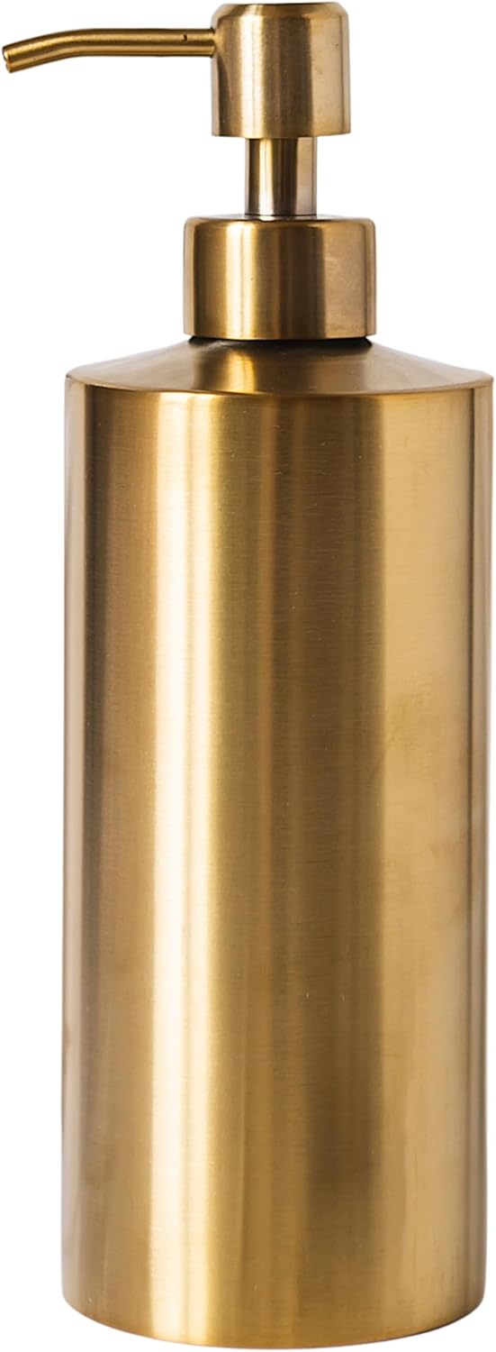 Brass Soap Dispenser for Bathroom (Stainless Steel) and Kitchen - Hand Soap, Detergent, or Lotion