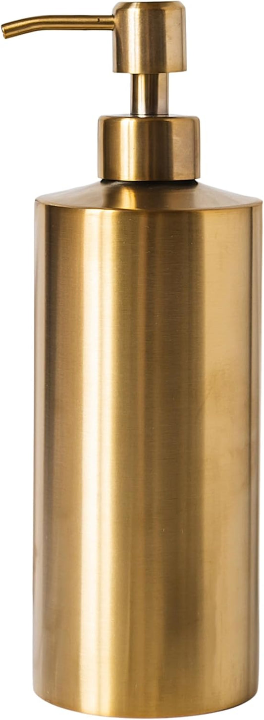 Brass Soap Dispenser for Bathroom (Stainless Steel) and Kitchen - Hand Soap, Detergent, or Lotion