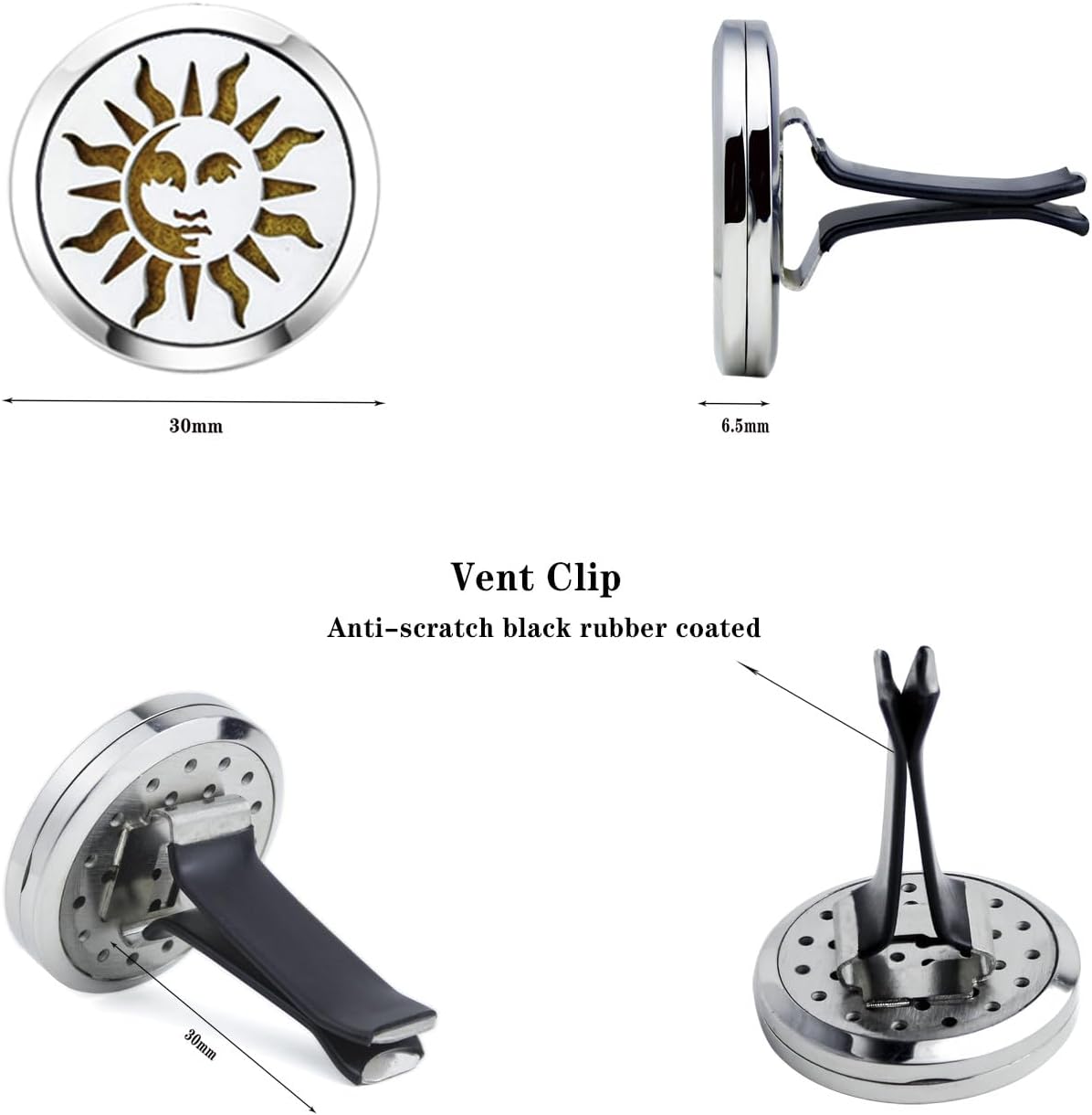 Sun Face Car Diffuser Vent Clip Aromatherapy Essential Oil Car Diffuser Vent Clips Air Freshener