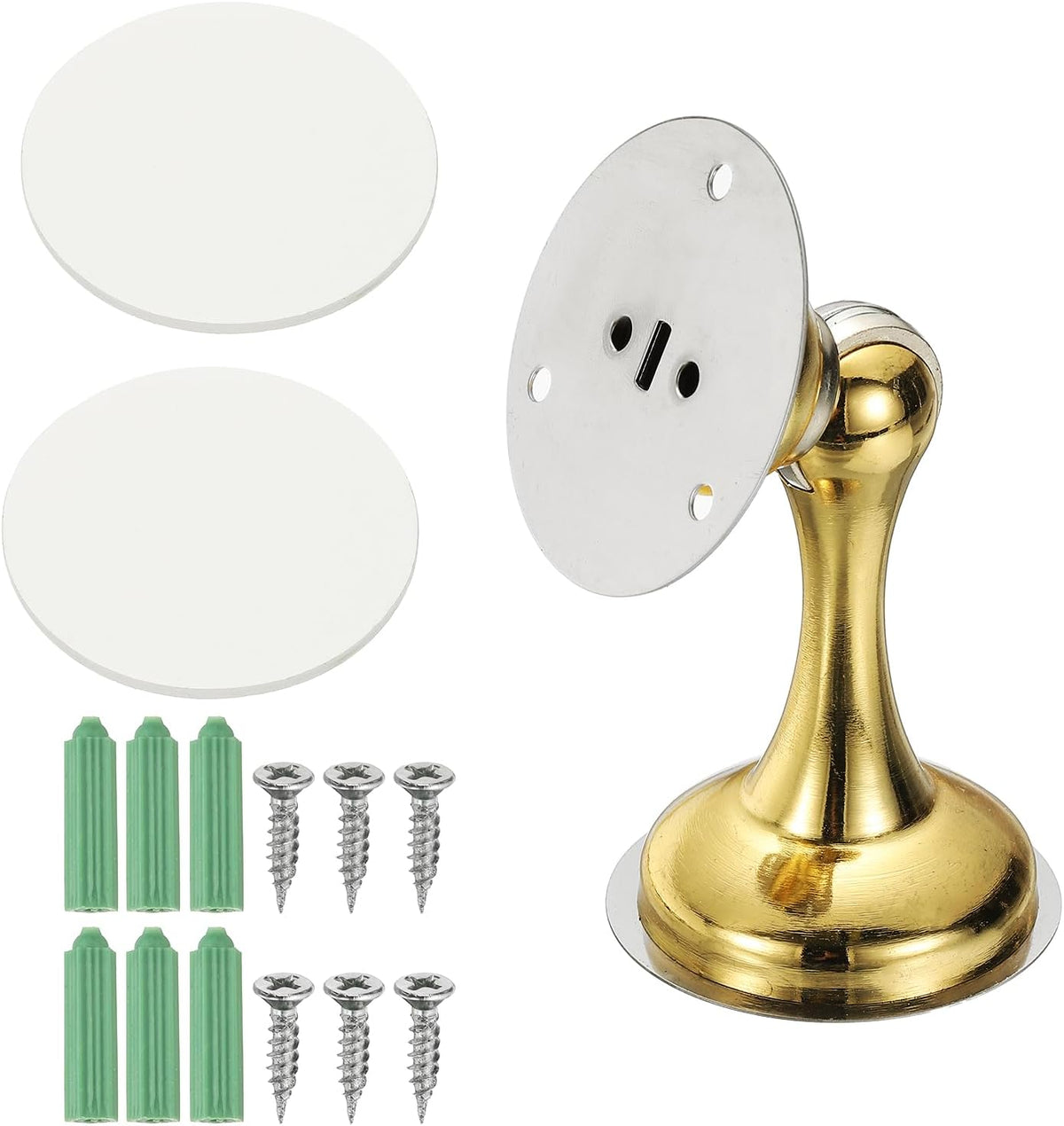 uxcell Magnetic Door Stopper, Stainless Steel Heavy Duty Door Holder, No Drilling Doors Knob Wall