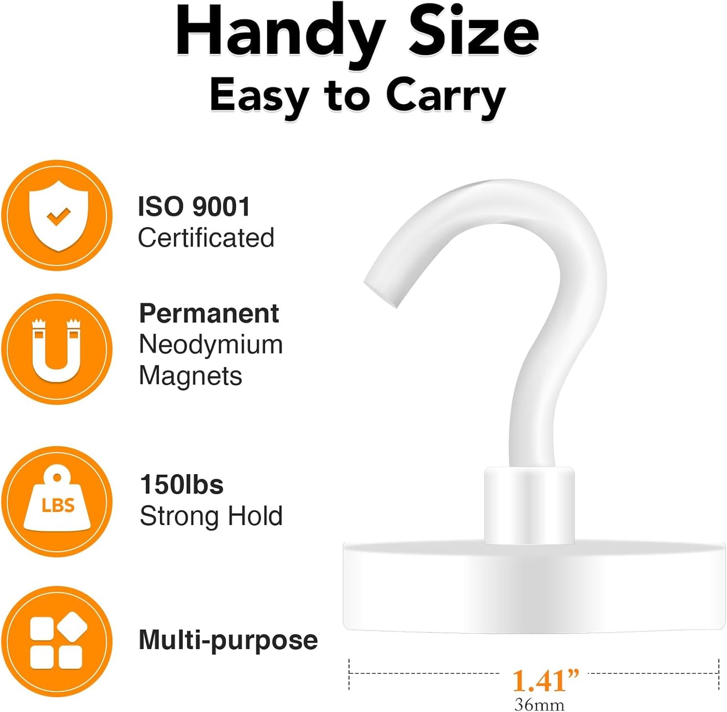 MIKEDE Magnetic Hooks Heavy Duty, 150LB Super Strong Magnetic Hooks for Cruise, Neodymium Earth