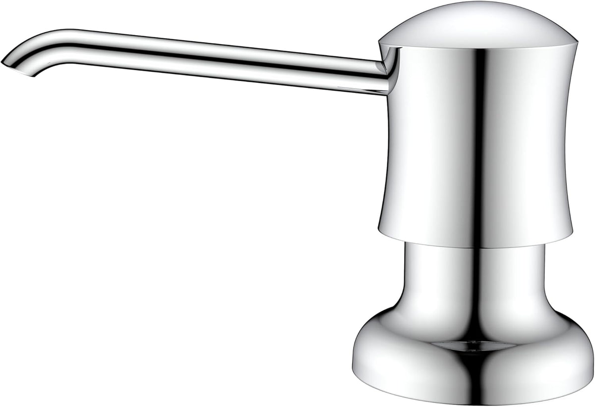 Soap Dispenser for Kitchen Sink Chrome Upgrade Built-in and Refill-from-Top Design with Liquid Hand