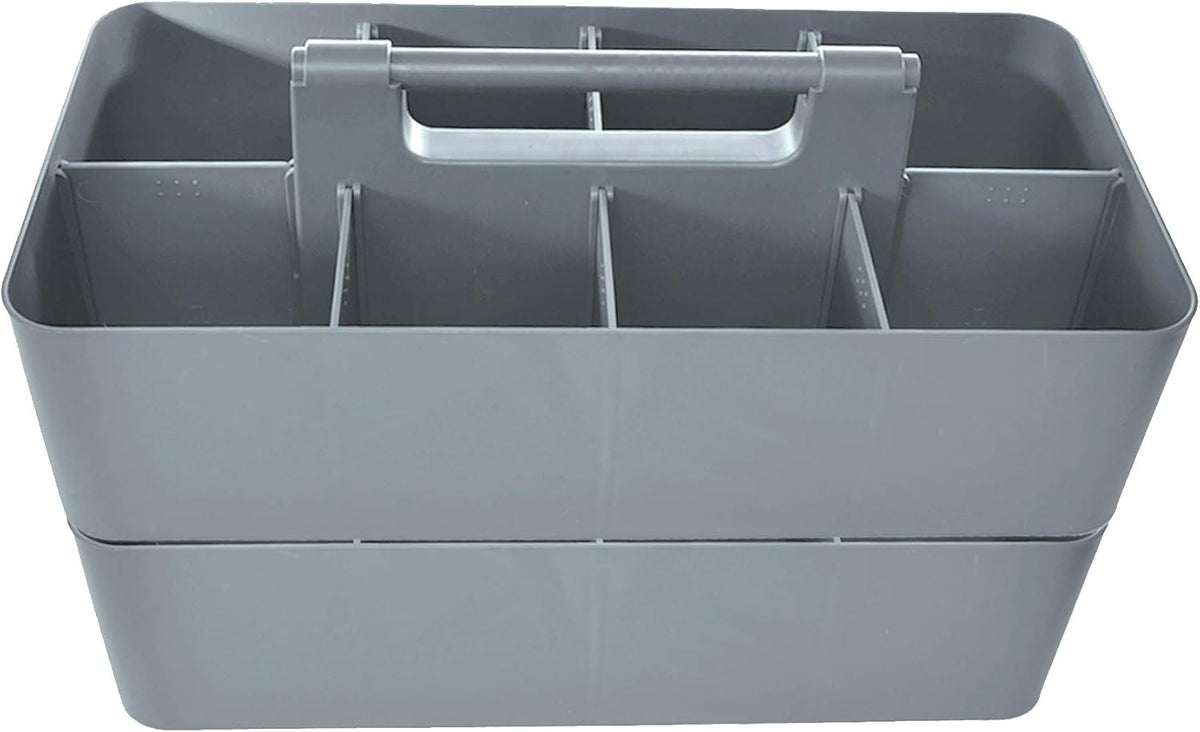 2 PACK - Portable DIY 8 Dividers Durable Plastic Tote Tool & Supply Cleaning Caddy with Handle Made