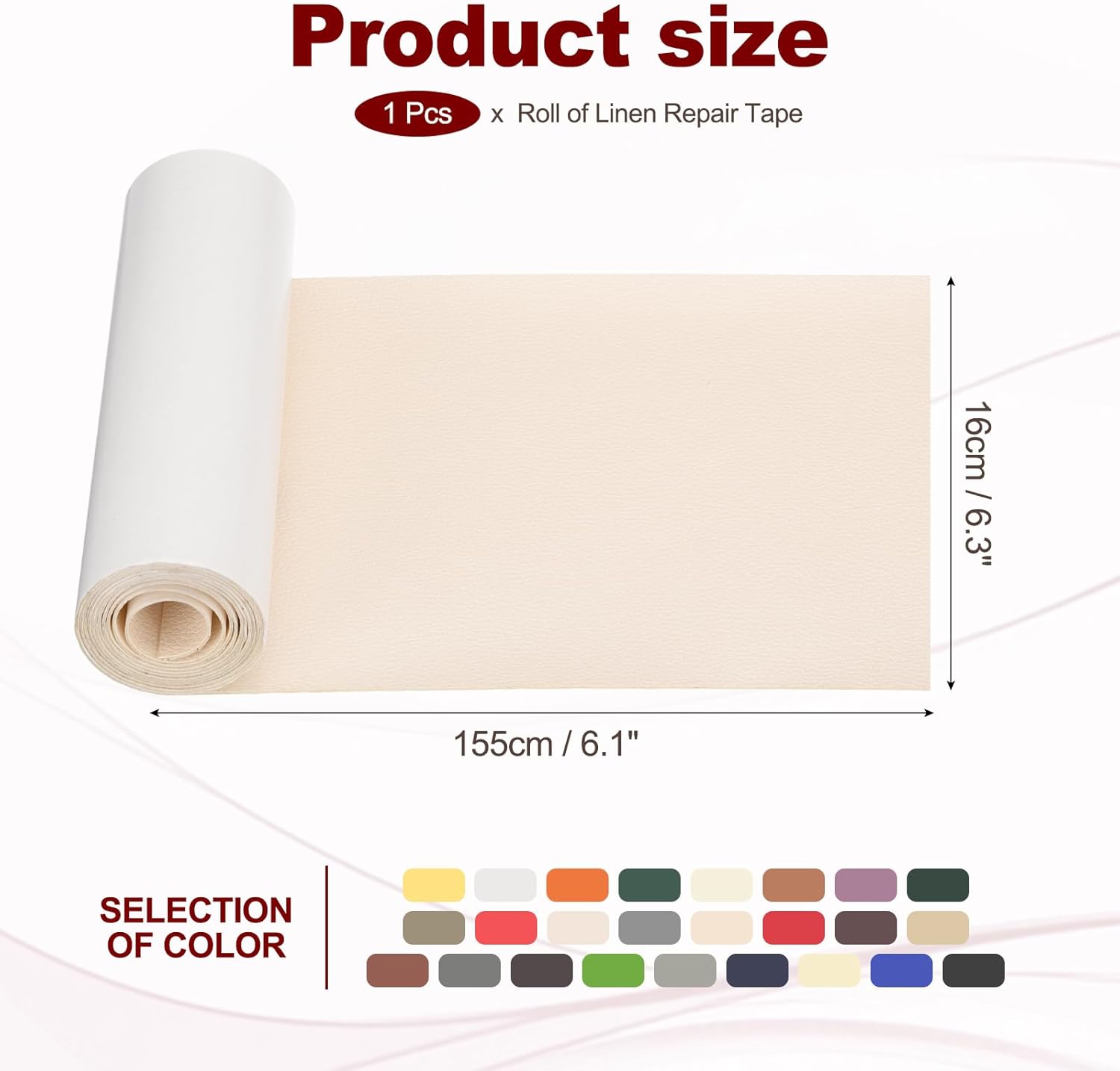 PATIKIL Leather Patches Tape for Furniture, 6.3 x 61 Inch Self Adhesive Vinyl Leather Repair Kit