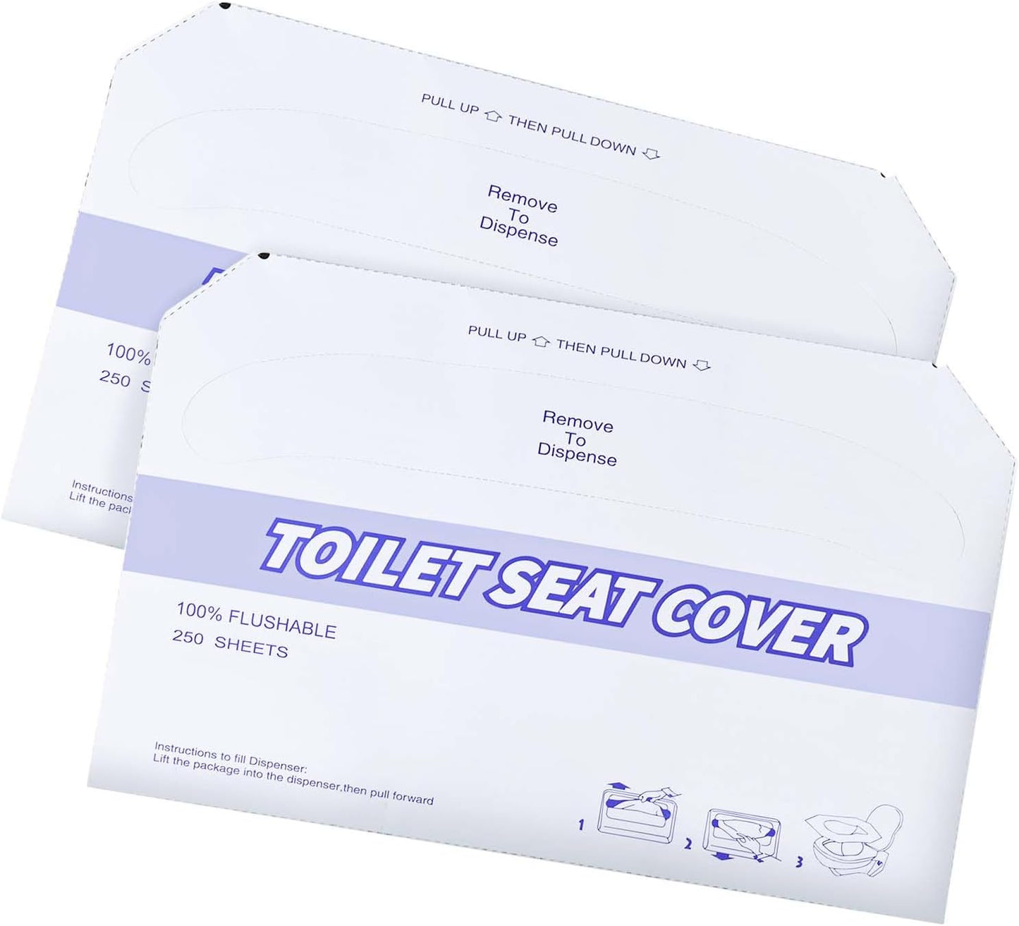 2 Pack (500 Pieces) Disposable Toilet Seat Covers Flushable Paper Toilet Seat Cover for Bathroom