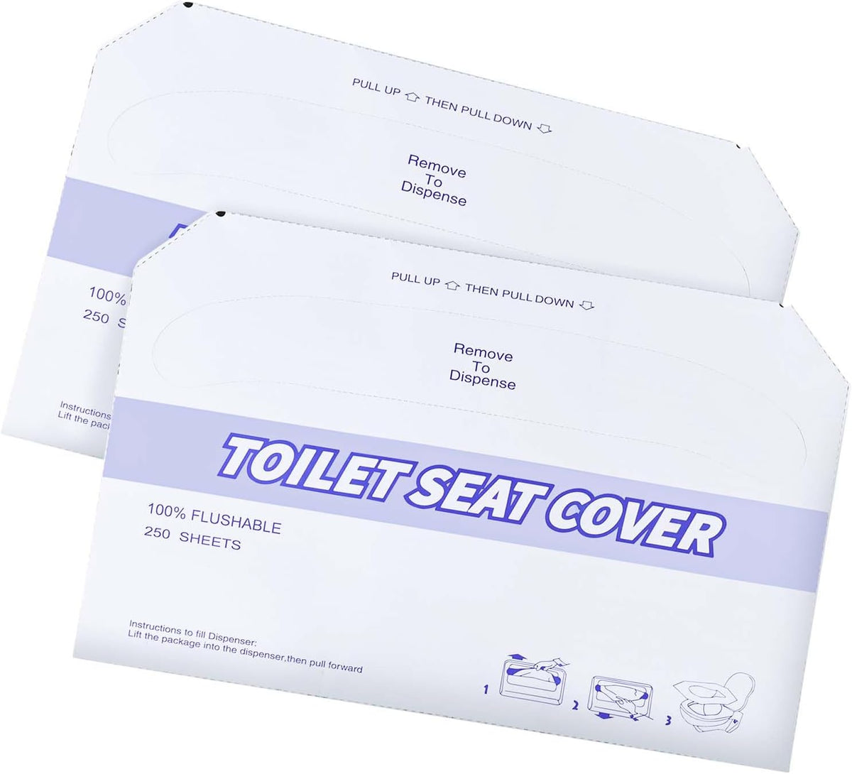 2 Pack (500 Pieces) Disposable Toilet Seat Covers Flushable Paper Toilet Seat Cover for Bathroom