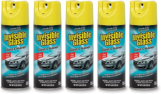 Invisible Glass 91163-5PK Premium Aerosol Glass and Window Cleaner for Auto and Home, Streak-Free