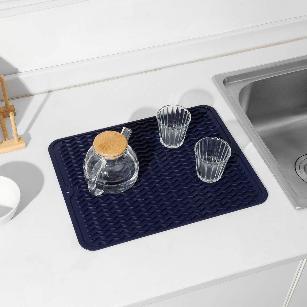 Silicone Dish Drying Mat for Multiple Usage,Easy clean,Eco-friendly,Heat-resistant Silicone Mat for