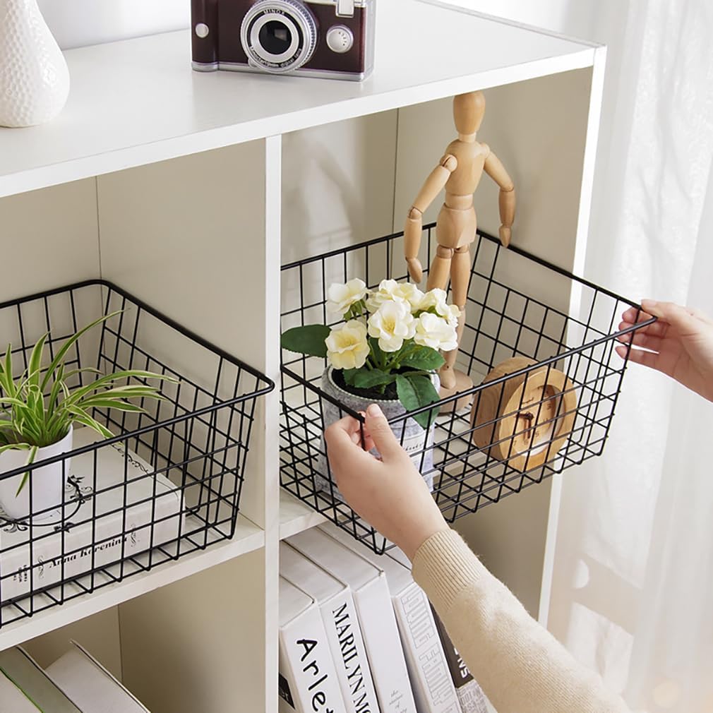 Kitchen Wire Baskets Farmhouse Decor Metal Food Storage Organizer, Household Refrigerator Bin with