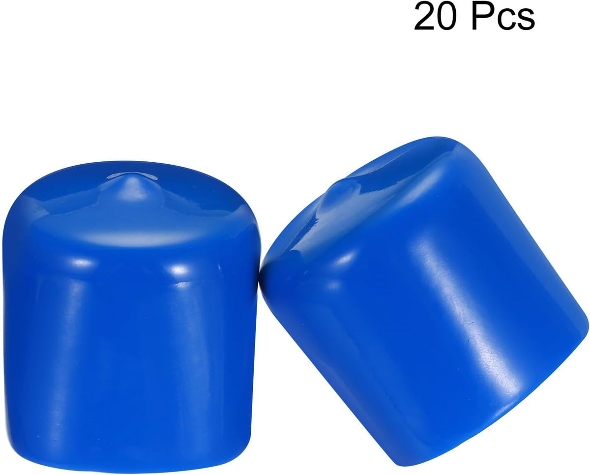 uxcell 20pcs Rubber End Caps 34mm ID Vinyl PVC Round Tube Bolt Cap Cover Screw Thread Protectors