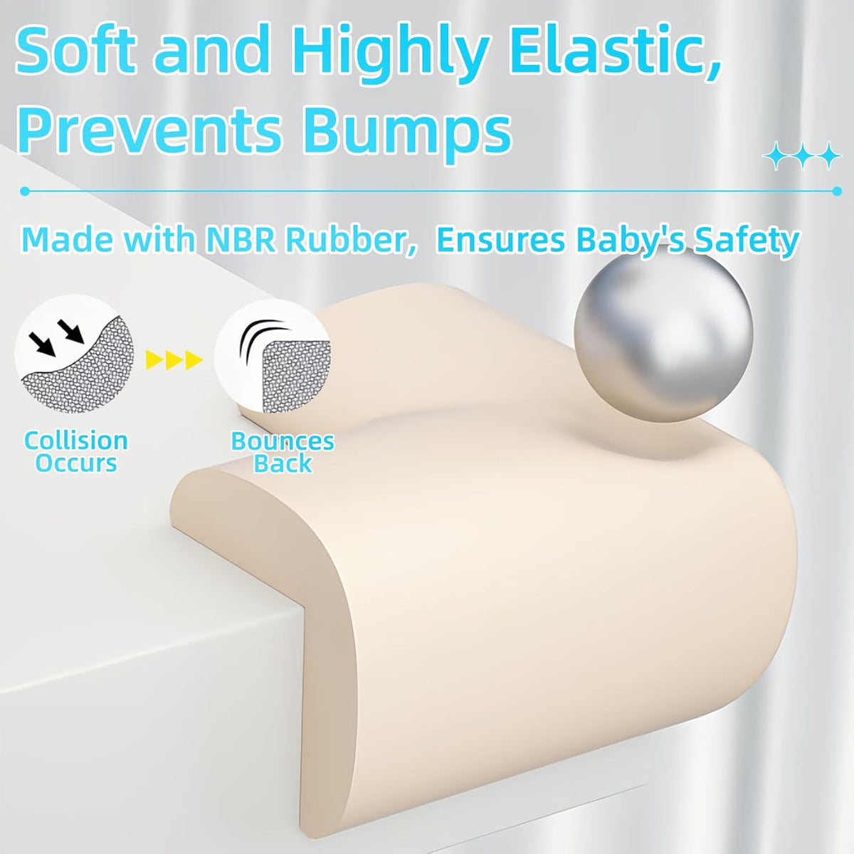 Baby Proofing Edge Corner Protector,L-Shape Cabinet Door Bumper,10 Furniture Safety Soft Corner