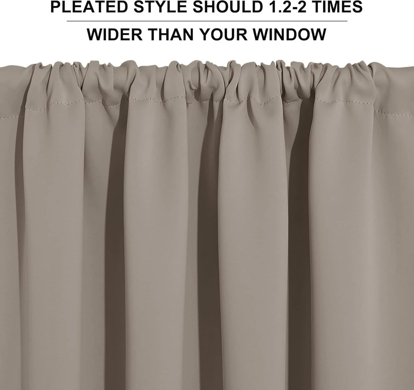 RYB HOME Room Darkening Curtains for Bedroom, Thick Durable Privacy Window Shades, Rod Pocket