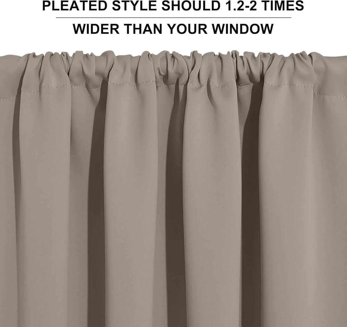 RYB HOME Room Darkening Curtains for Bedroom, Thick Durable Privacy Window Shades, Rod Pocket