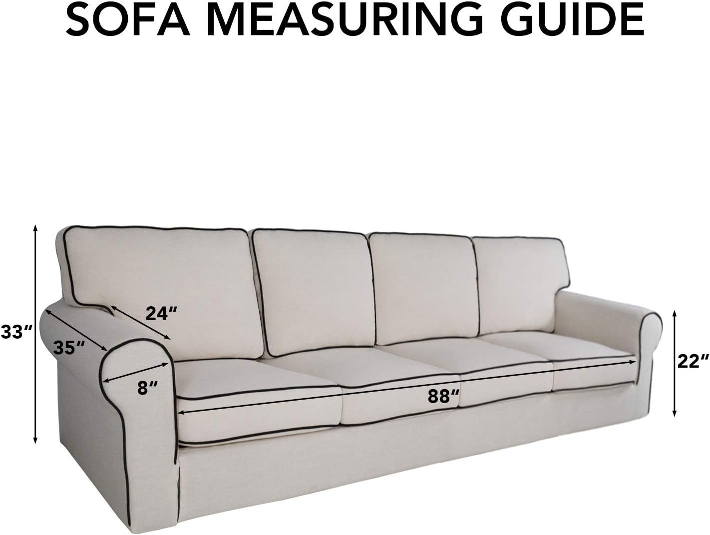 PureFit Reversible Quilted Sofa Cover, Water Resistant Slipcover Furniture Protector, Washable