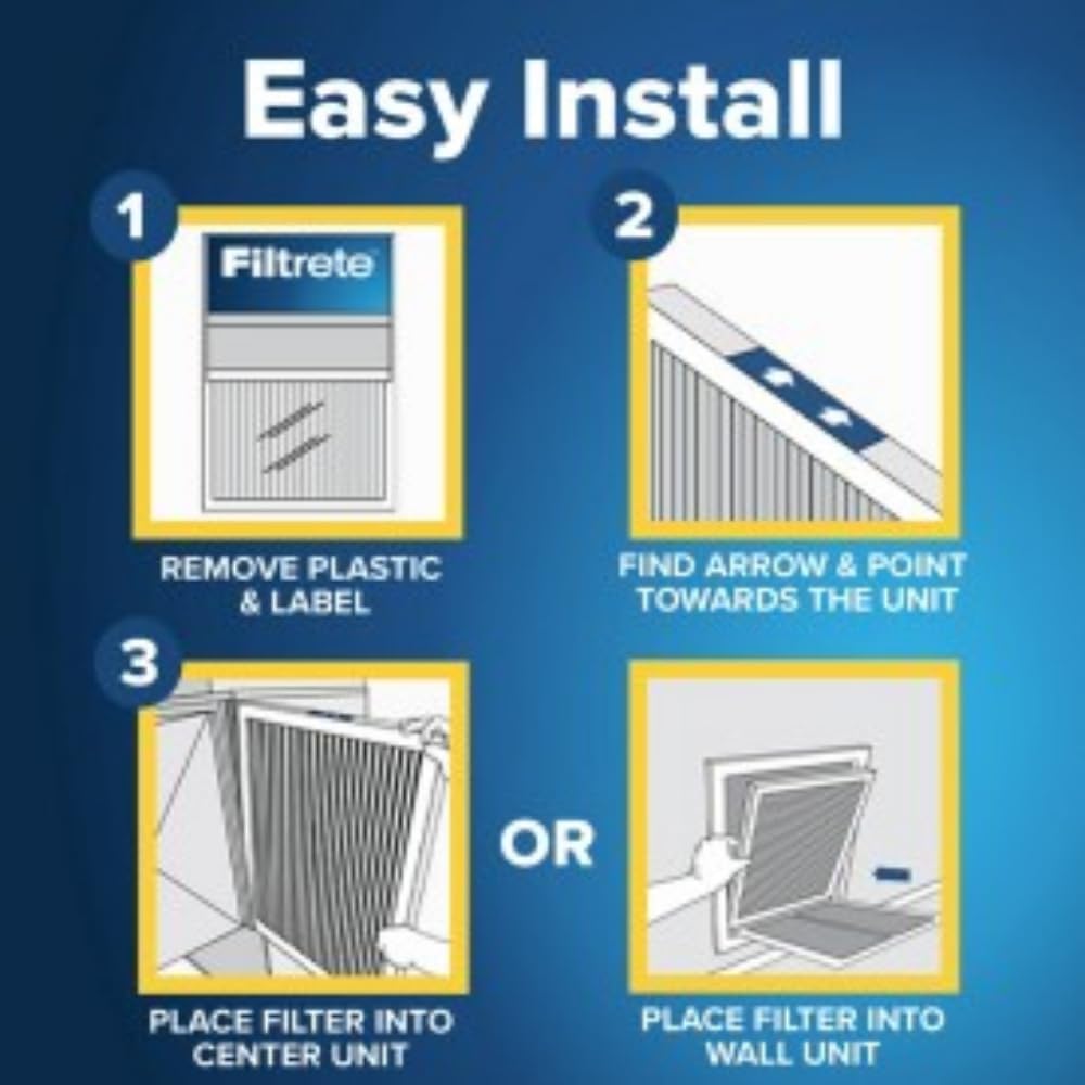 Filtrete 16x24x1 AC Furnace Air Filter, MERV 11, MPR 1000, Micro Allergen Defense, 3-Month Pleated