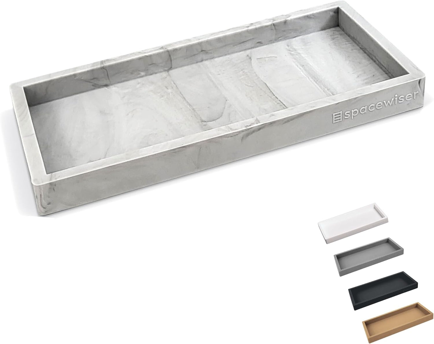 Countertop and Vanity Tray - Small 7.7” Silicone Tray for Soap Dispenser Bottles, Sponge Holder for