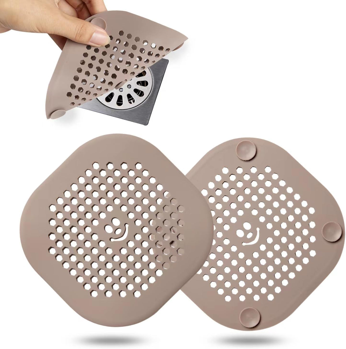 2 Pack Drain Hair Catcher Silicone Shower Drain Protector Sink Drain Strainer Hair Stopper for