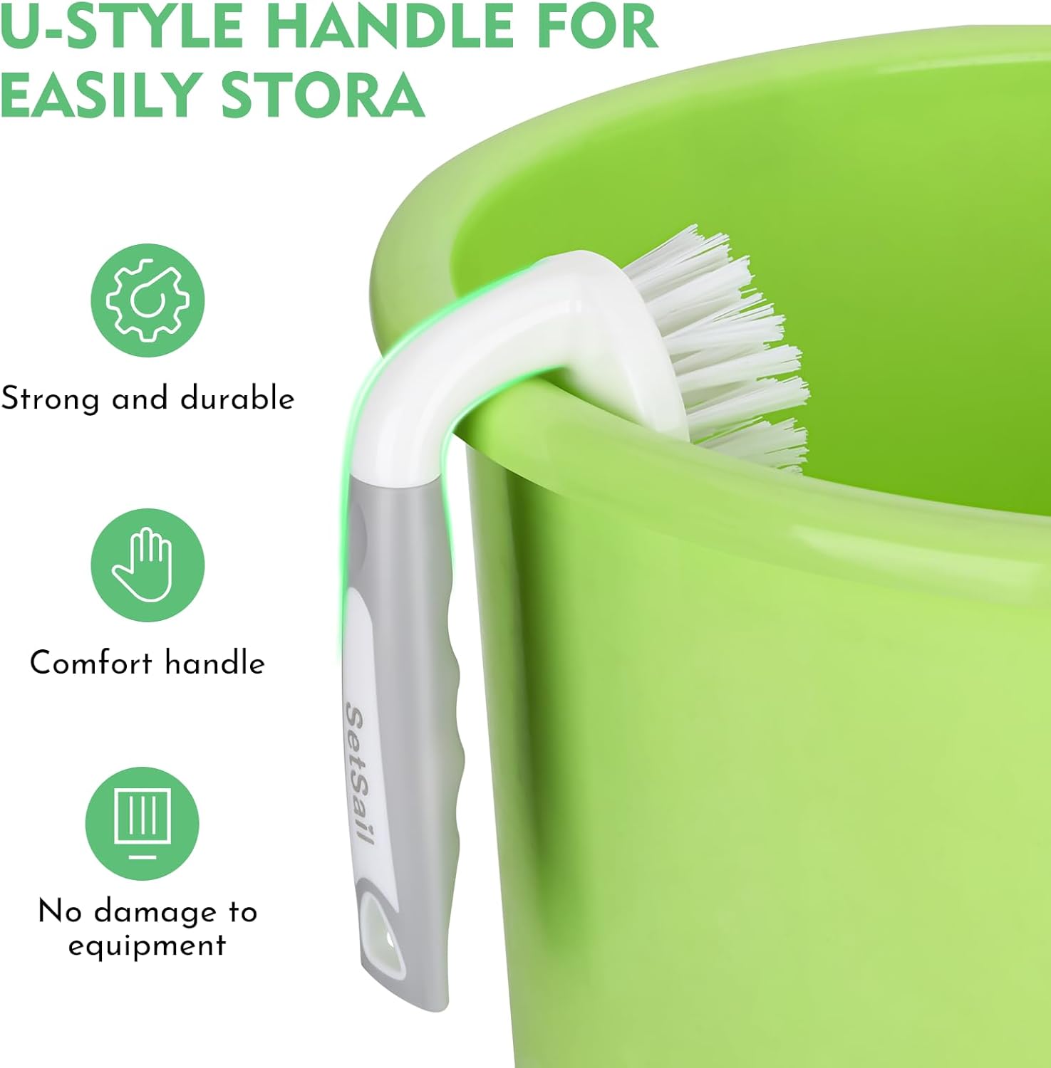 SetSail Scrub Brush, Heavy-Duty Scrub Brushes for Cleaning with Stiff Bristles Cleaning Brush for