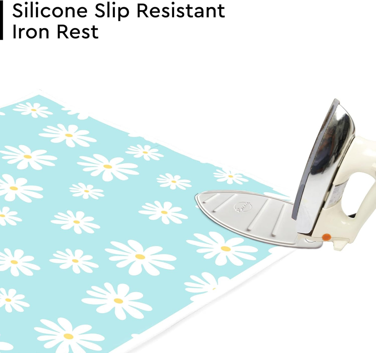 Encasa XO Ironing Mat/Pad (Large 48"x28") with 3mm Padding & Silicone Iron Rest for Steam Pressing