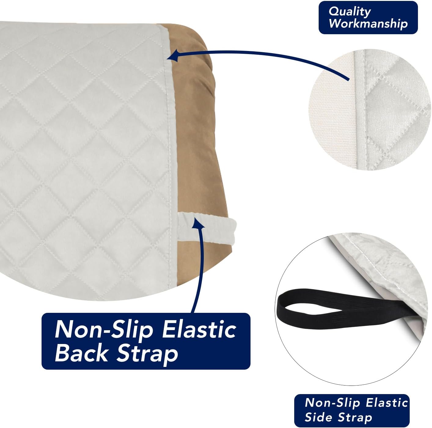PureFit Reversible Quilted Sofa Cover, Water Resistant Slipcover Furniture Protector, Washable