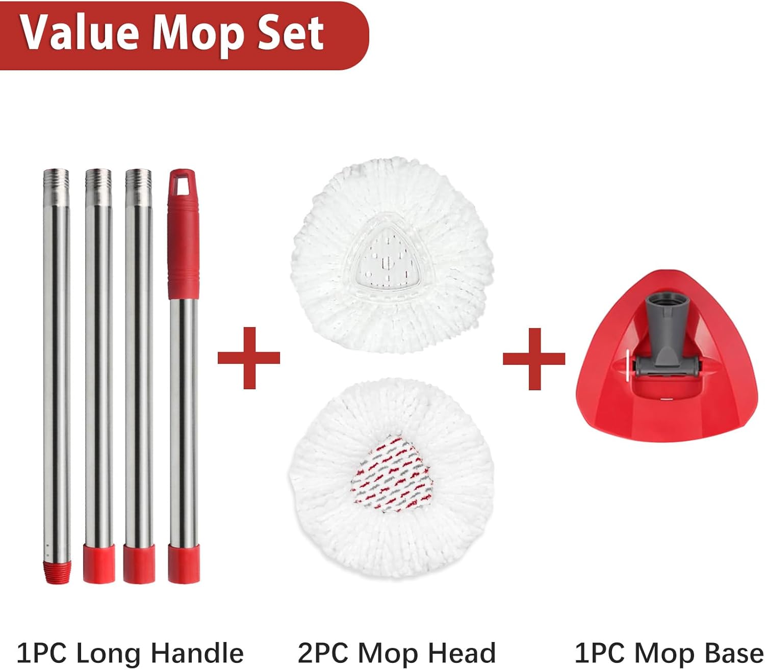 Microfiber Spin Mop Replace Head, Mops Base, Handle Compatible with O Cedar EasyWring 1-Tank Spin
