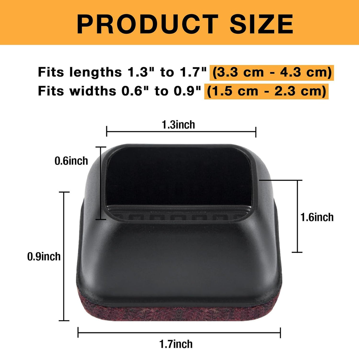 16 Pcs Rectangle Chair Leg Floor Protectors, Silicone Chair Leg Protectors for Hardwood Floors